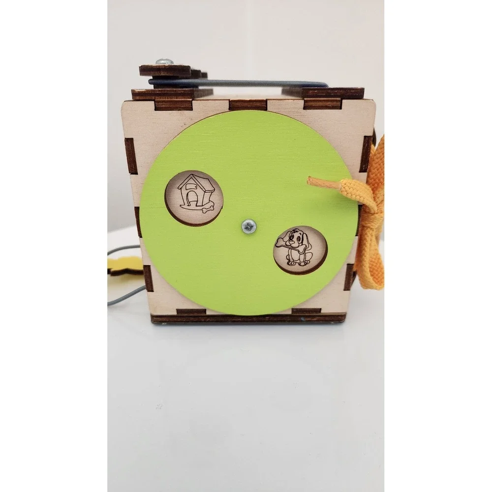 BrainUp Wooden‎ Busy Cube Sensory Montessori Activity Toddler Toy 6 activities